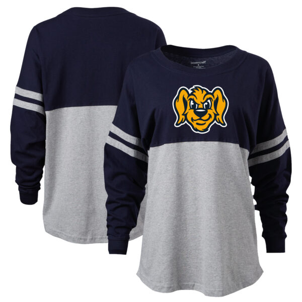 Women's Navy Charleston RiverDogs Retro Jersey Long Sleeve Pom Pom T-Shirt - Image 7