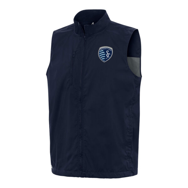 Men's Antigua Navy Sporting Kansas City Brisk Full-Zip Vest