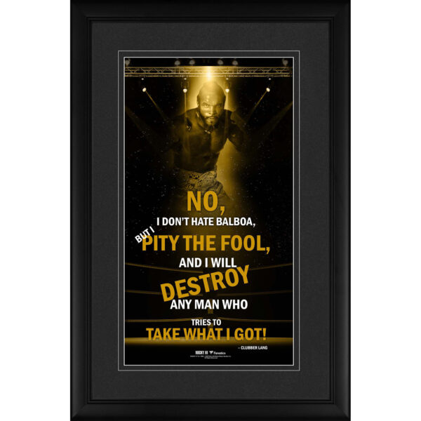 Clubber Lang Rocky III Framed 10'' x 18'' ''But I Pity The Fool'' Movie Quote Pano