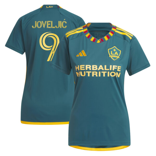 Women's adidas Dejan Joveljic Green LA Galaxy 2023 LA Kit Replica Player Jersey