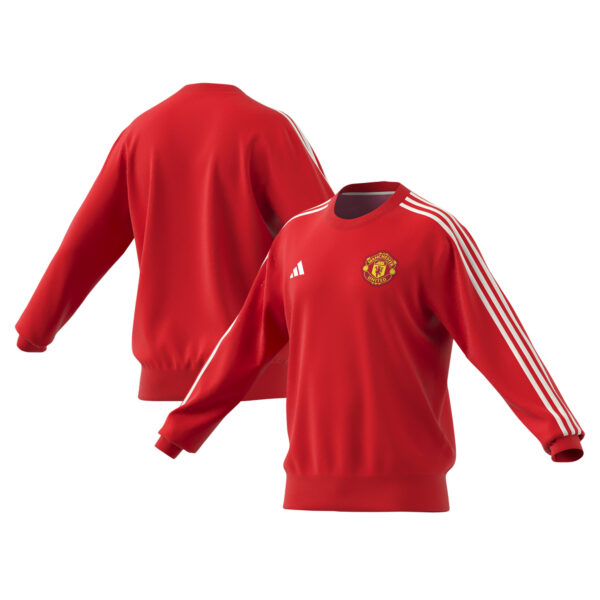 Men's adidas Red Manchester United DNA Pullover Sweatshirt - Image 5