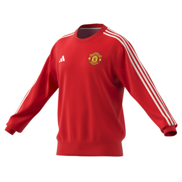 Men's adidas Red Manchester United DNA Pullover Sweatshirt - Image 6