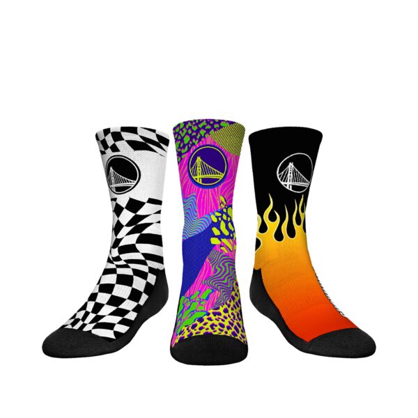 Youth Rock Em Socks Golden State Warriors Team Vibes Three-Pack Crew Socks Set