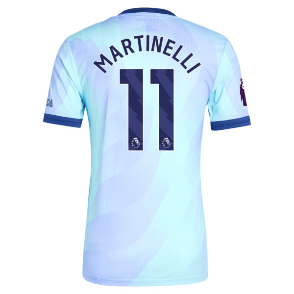 Men's adidas Originals Gabriel Martinelli Aqua Arsenal 2024/25 Third Authentic Player Jersey - Image 7