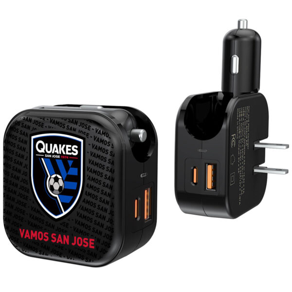 San Jose Earthquakes Text Backdrop Design USB Charger