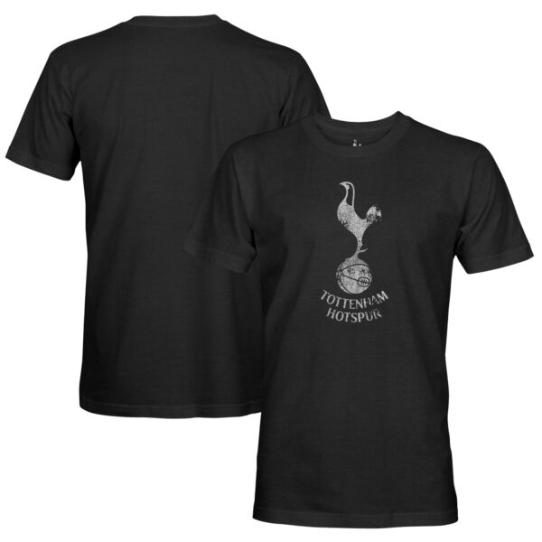 Men's 1863FC  Black Tottenham Hotspur Mono Crest Slub T-Shirt