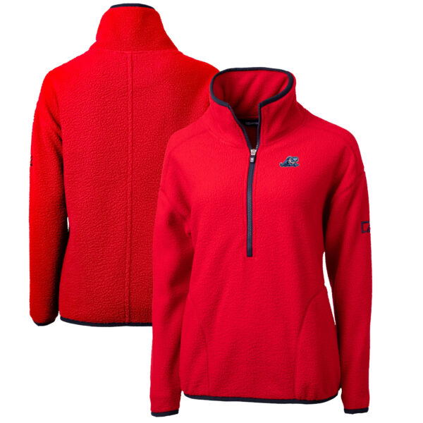 Women's Cutter & Buck Red West Michigan Whitecaps Cascade Eco Sherpa Fleece Half-Zip Jacket