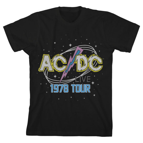 Youth Black AC/DC 1978 Tour Pop Art T-Shirt