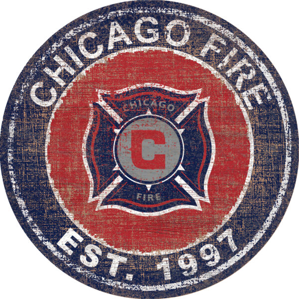 Chicago Fire 24" x 24" Heritage Logo Round Sign