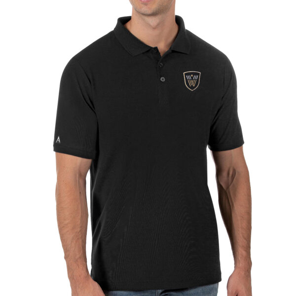 Men's Antigua Black Vancouver Warriors Legacy Pique Polo