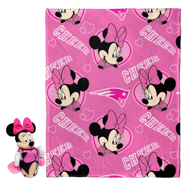 Northwest x Disney New England Patriots Minnie Hugger Pillow & Silk Touch Throw Set - Image 5