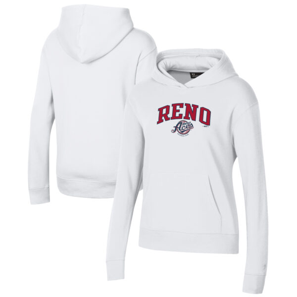Women's Under Armour White Reno Aces All Day Pullover Hoodie
