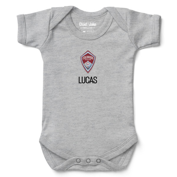Infant Chad & Jake Heather Gray Colorado Rapids Logo Personalized Bodysuit