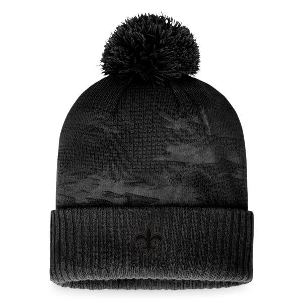 Men's Fanatics Black New Orleans Saints Iconic Camo Cuffed Knit Hat with Pom
