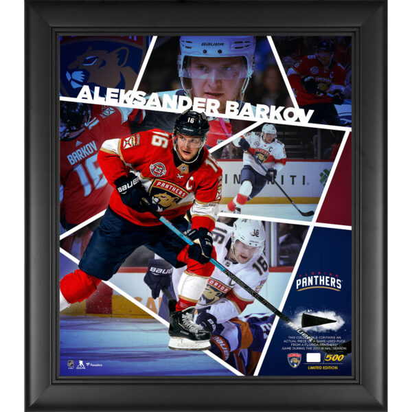 Aleksander Barkov Florida Panthers Framed 15'' x 17'' Impact Player Collage with a Piece of Game-Used Puck - Limited Edition of 500