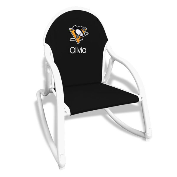Black Pittsburgh Penguins Children's Personalized Rocking Chair