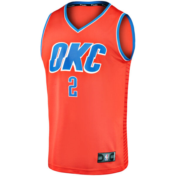 Men's Fanatics Shai Gilgeous-Alexander Orange Oklahoma City Thunder Fast Break Team Replica Jersey - Statement Edition - Image 6