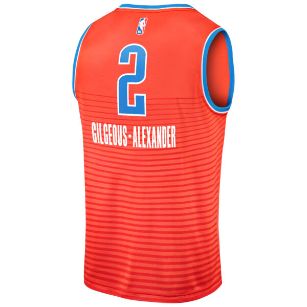 Men's Fanatics Shai Gilgeous-Alexander Orange Oklahoma City Thunder Fast Break Team Replica Jersey - Statement Edition - Image 7