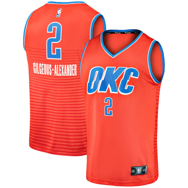 Men's Fanatics Shai Gilgeous-Alexander Orange Oklahoma City Thunder Fast Break Team Replica Jersey - Statement Edition