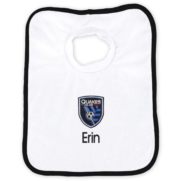 Infant White San Jose Earthquakes Personalized Bib