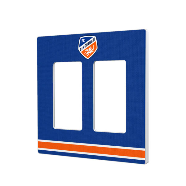 FC Cincinnati Stripe Design Double Rocker Lightswitch Plate