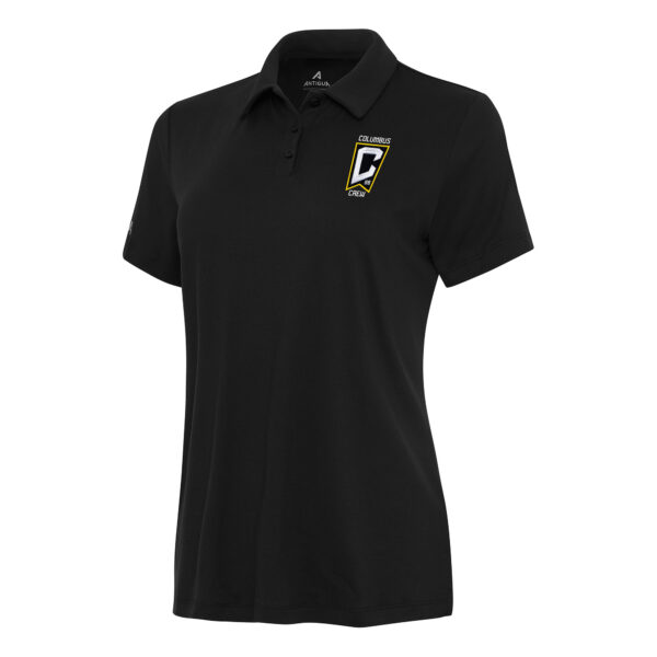 Women's Antigua Black Columbus Crew Reprocess Polo