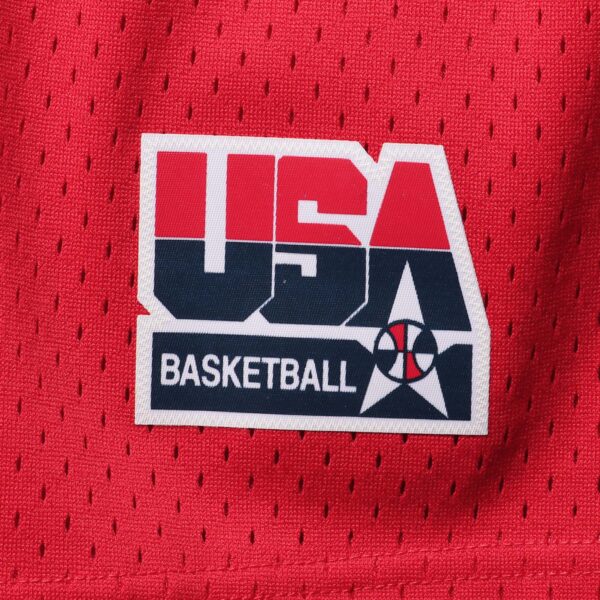 Men's Mitchell & Ness Red USA Basketball Hardwood Classics 1996 Dream Team III Swingman Shorts - Image 6