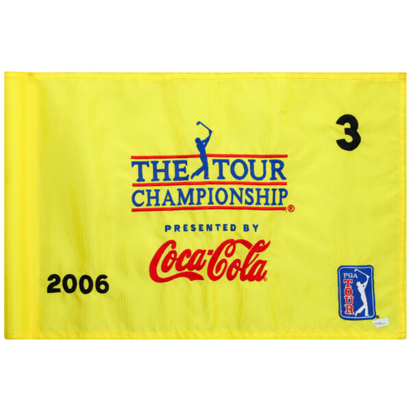 Event-Used #3 Yellow Pin Flag from The Tour Championship on November 2nd to 5th 2006
