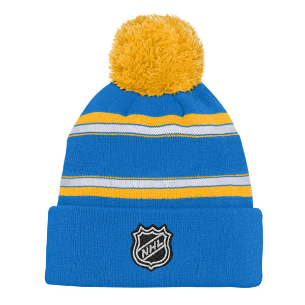 Youth Blue St. Louis Blues Third Jersey Jacquard Cuffed Knit Hat with Pom - Image 8