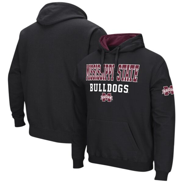 Men's Colosseum Black Mississippi State Bulldogs Sunrise Pullover Hoodie - Image 5