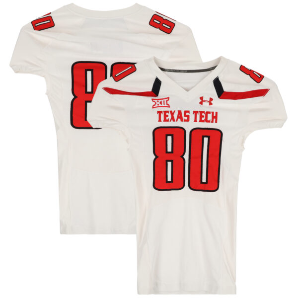 Texas Tech Red Raiders Team-Issued #80 White Jersey from the 2015 NCAA Football Season - Image 2