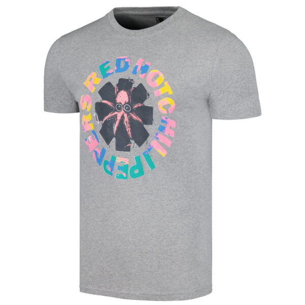 Unisex  Gray Red Hot Chili Peppers Octopus T-Shirt - Image 3