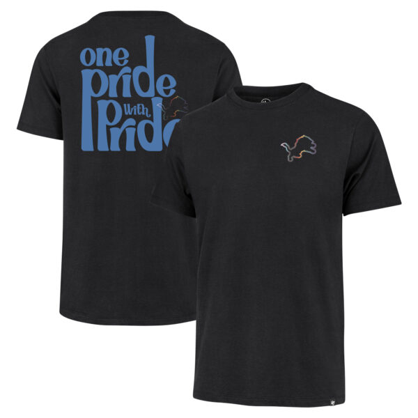 Men's '47 Black Detroit Lions Pride Franklin T-Shirt - Image 2