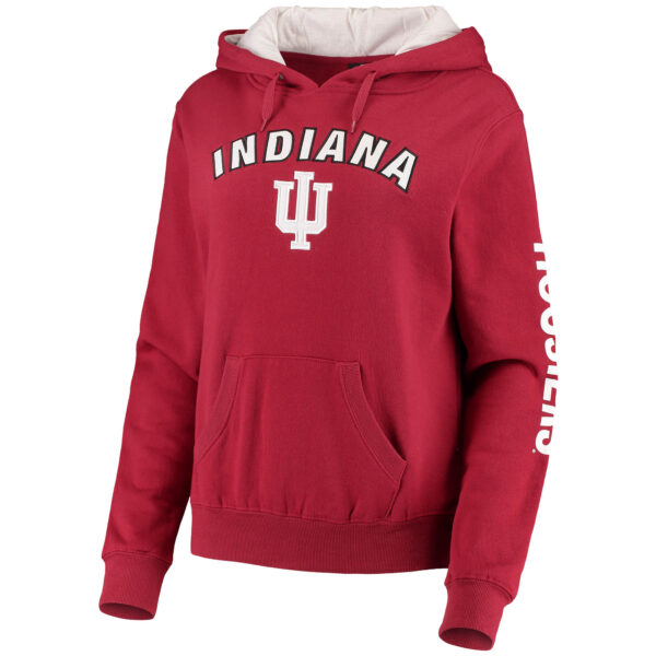 Women's Colosseum Crimson Indiana Hoosiers Loud and Proud Pullover Hoodie - Image 6