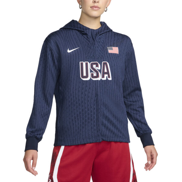 Women's Nike Blue USA Basketball Authentic On-Court Game Full-Zip Jacket