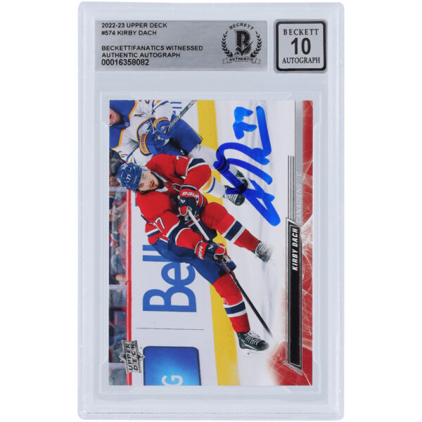 Kirby Dach Montreal Canadiens Autographed 2022-23 Upper Deck Extended Series #574 Beckett Fanatics Witnessed Authenticated 10 Card - Image 5