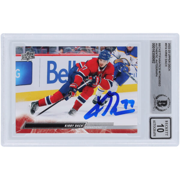 Kirby Dach Montreal Canadiens Autographed 2022-23 Upper Deck Extended Series #574 Beckett Fanatics Witnessed Authenticated 10 Card - Image 7