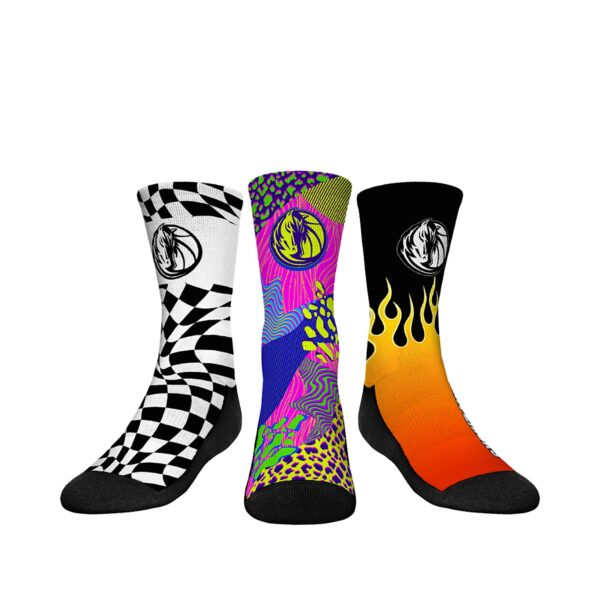 Youth Rock Em Socks Dallas Mavericks Team Vibes Three-Pack Crew Socks Set