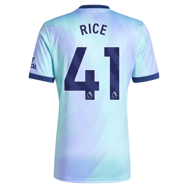 Men's adidas Originals Declan Rice Aqua Arsenal 2024/25 Third Replica Player Jersey - Image 7