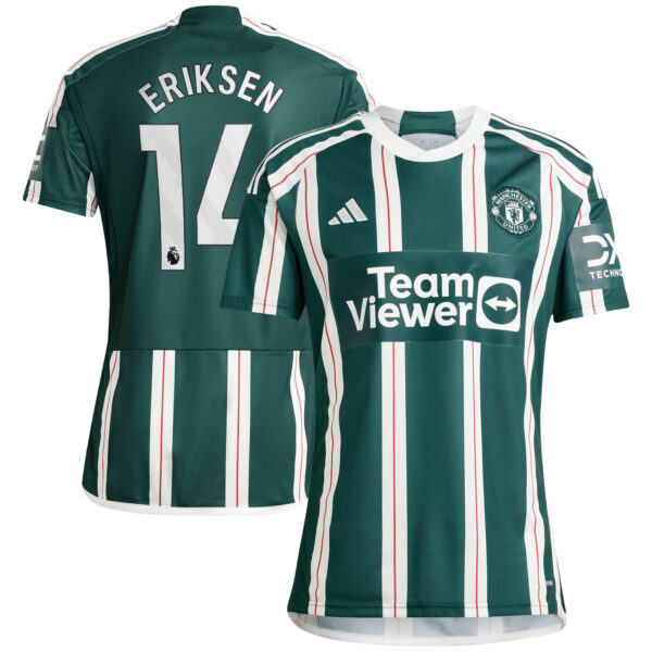 Men's adidas Christian Eriksen Green Manchester United 2023/24 Away Replica Player Jersey - Image 2