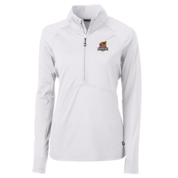 Women's Cutter & Buck White Toledo Mud Hens Adapt Eco Knit Stretch Recycled Half-Zip Top - Image 6