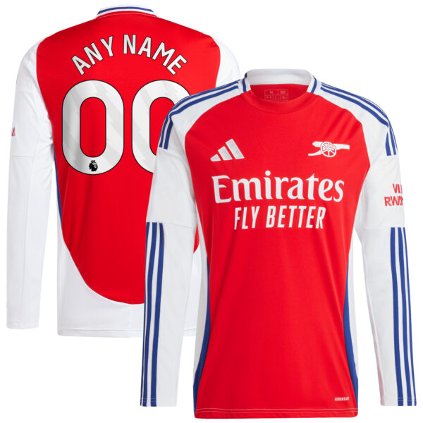 Men's adidas  Red Arsenal 2024/25 Home Long Sleeve Replica Custom Jersey - Image 5