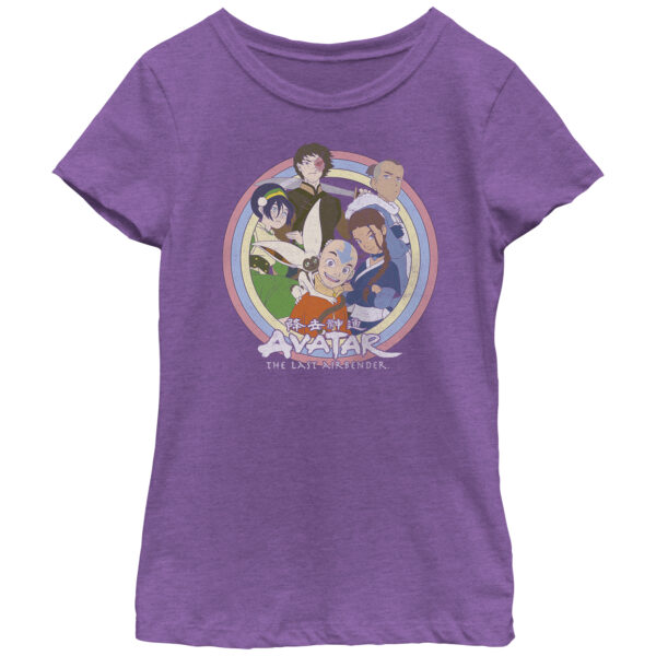 Girls Youth Mad Engine Purple Avatar: The Last Airbender Avatar Circle Group T-Shirt