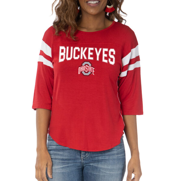 Women's Scarlet Ohio State Buckeyes Abigail Jersey T-Shirt - Image 4