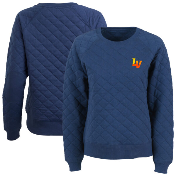 Women's Navy Las Vegas Aviators Quilted Raglan Pullover Sweatshirt - Image 5