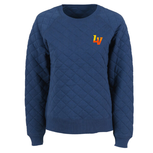Women's Navy Las Vegas Aviators Quilted Raglan Pullover Sweatshirt - Image 6