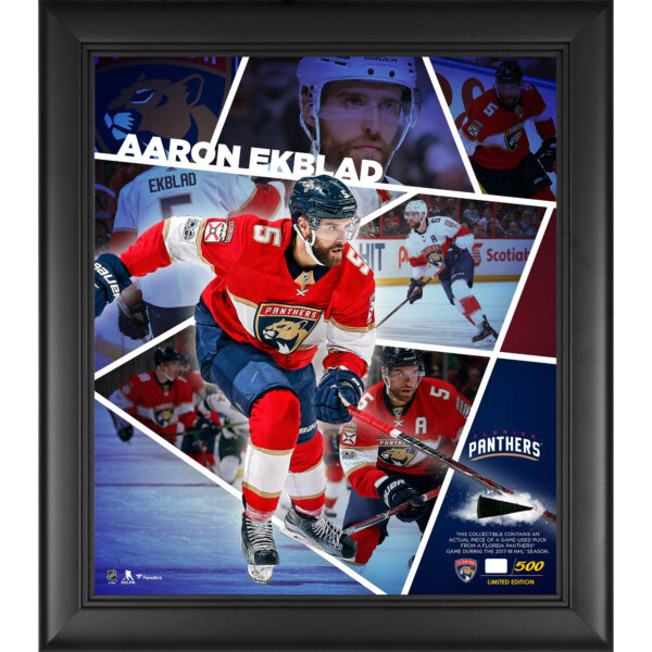 Aaron Ekblad Florida Panthers Framed 15'' x 17'' Impact Player Collage with a Piece of Game-Used Puck - Limited Edition of 500