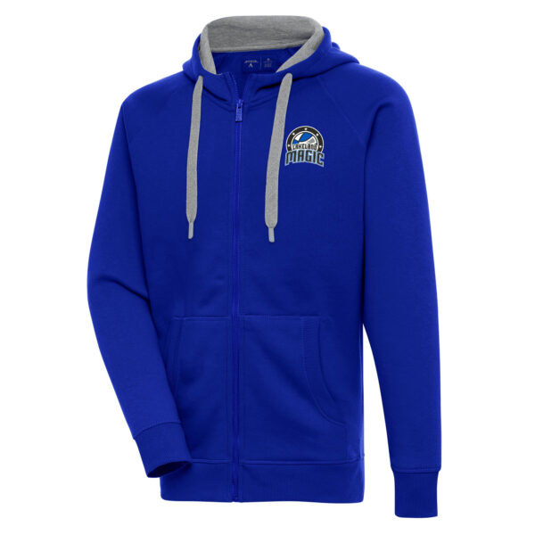 Men's Antigua  Blue Lakeland Magic Victory Full-Zip Hoodie