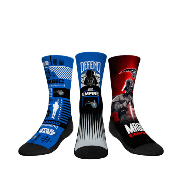 Youth Rock Em Socks Darth Vader & Stormtrooper Blue Orlando Magic Three-Pack Star Wars Crew Socks Set