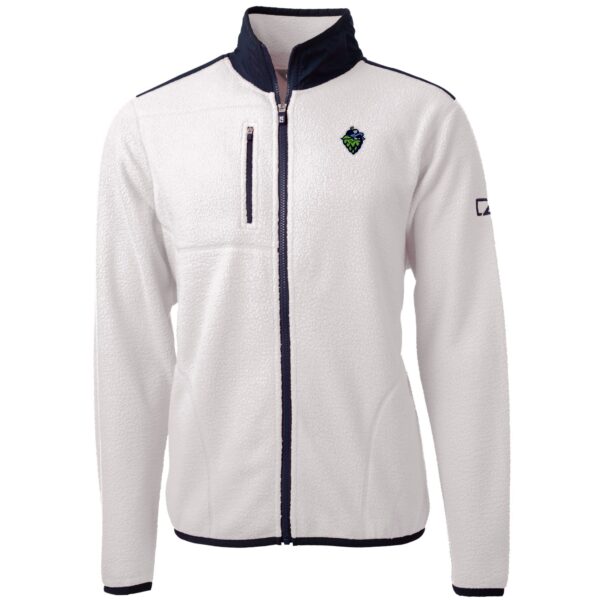 Men's Cutter & Buck White/Navy Hillsboro Hops Big & Tall Cascade Eco Sherpa Fleece Full-Zip Jacket - Image 6